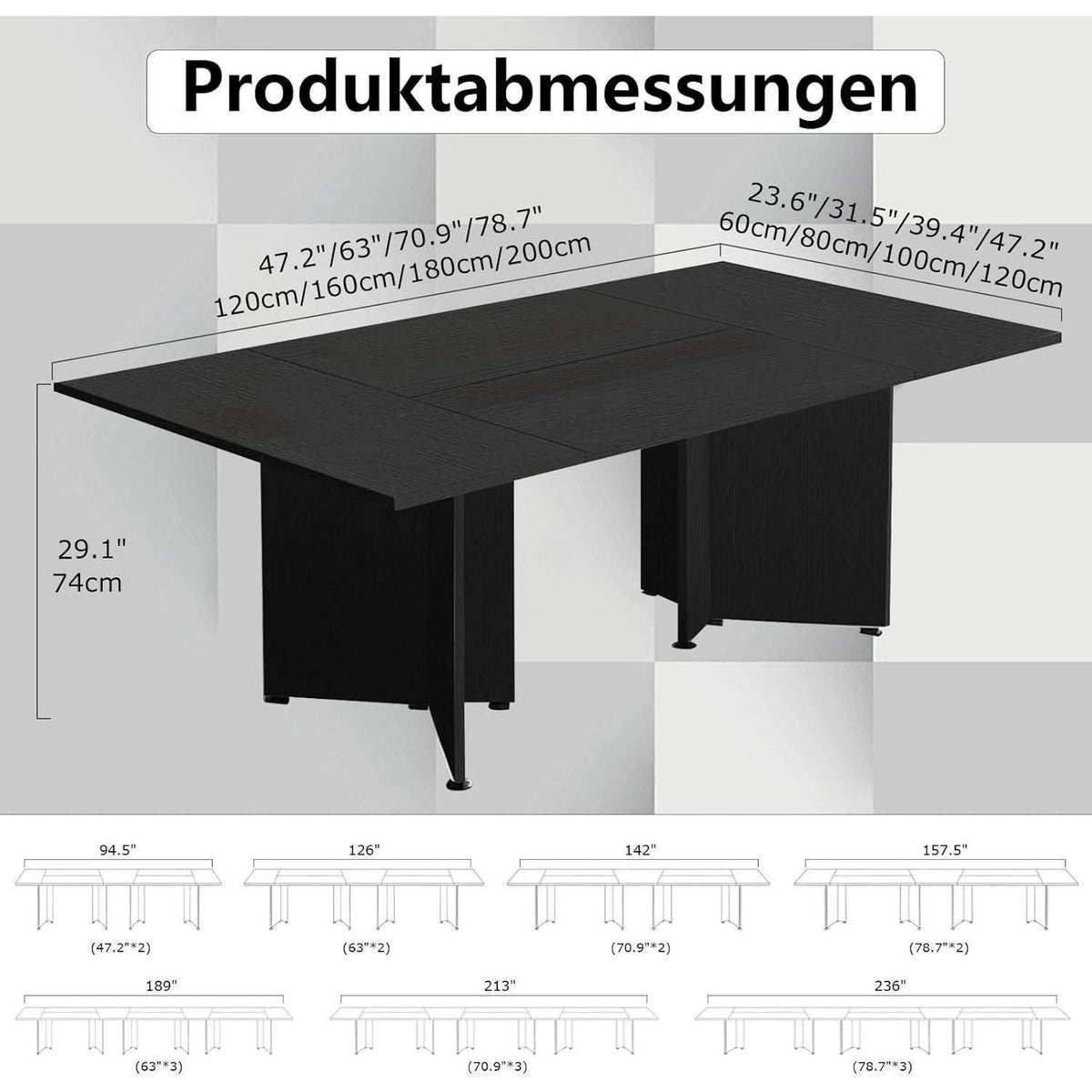 Modularer Konferenztisch, Erweiterbar für 4-12 Personen, Weiß
