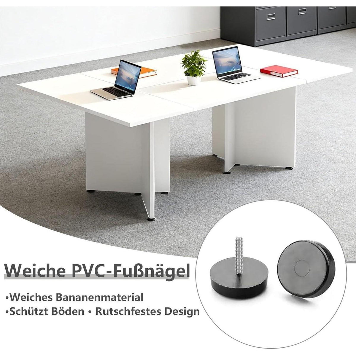 Modularer Konferenztisch, Erweiterbar für 4-12 Personen, Schwarz