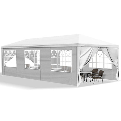 Wasserdichter Gartenpavillon 3x9m mit UV-Wänden – Partyzelt für Hochzeiten