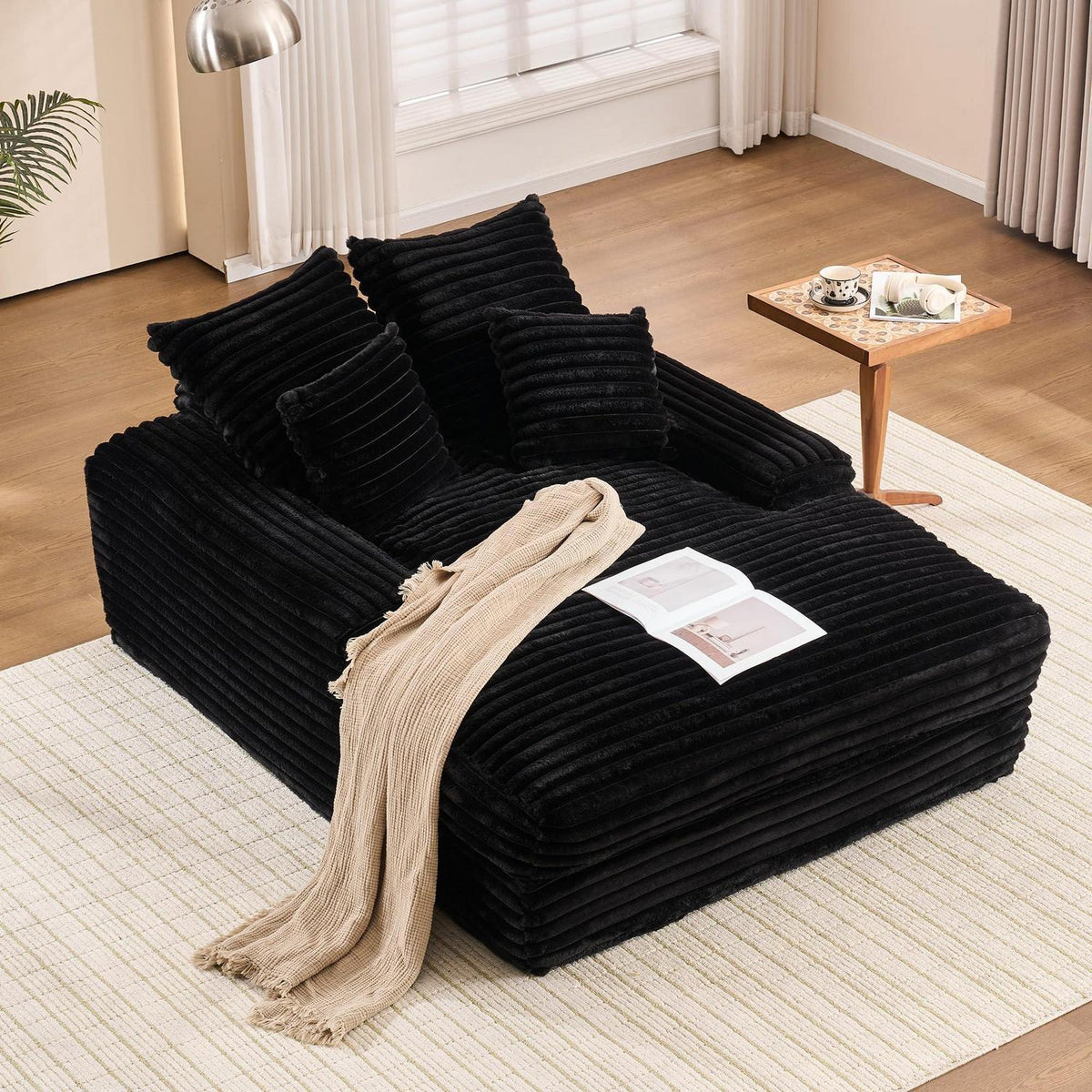 Cord Schlafsofa mit 4 Kissen – Ultraweiches Relaxsofa & Bett
