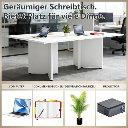 Modularer Konferenztisch, Erweiterbar, Weiß, 600 x 120 cm