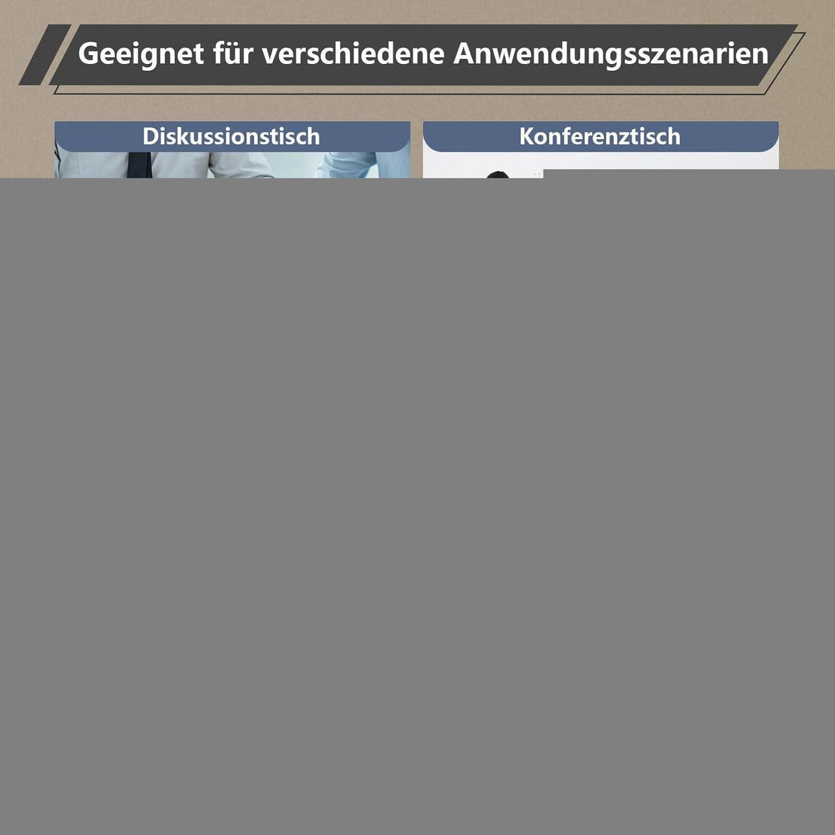 Modularer Konferenztisch, Erweiterbar, 200 cm, Dunkelgrau