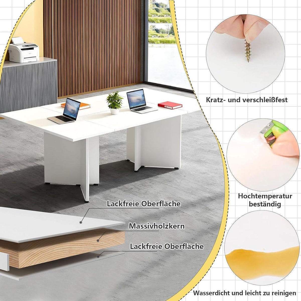 Erweiterbarer Konferenztisch Modular | 320 cm | Dunkelgrau
