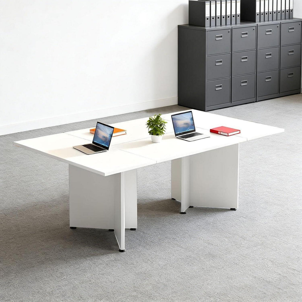 Modularer Konferenztisch, Erweiterbar, Weiß, 480 cm