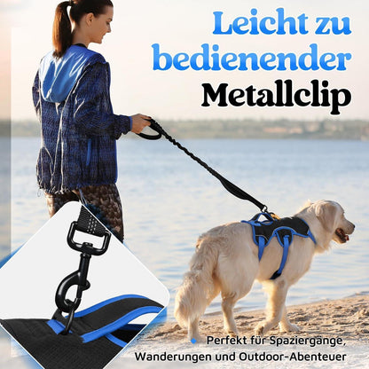 Hundegeschirr Brustgeschirr Groß Hunde Schwarz & Marineblau L