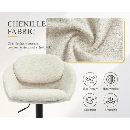 Ya-Home Barhocker 4er Set, Chenille, Höhenverstellbar