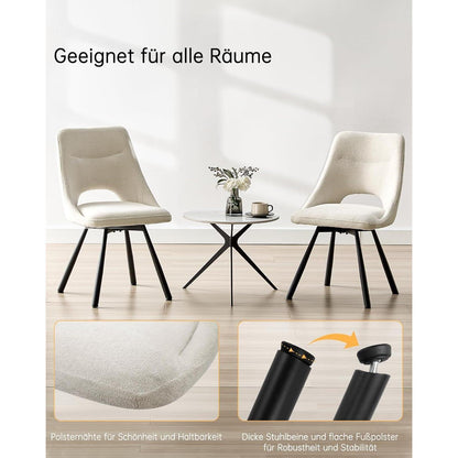 Drehbarer Esszimmerstuhl mit Bezug – Beige