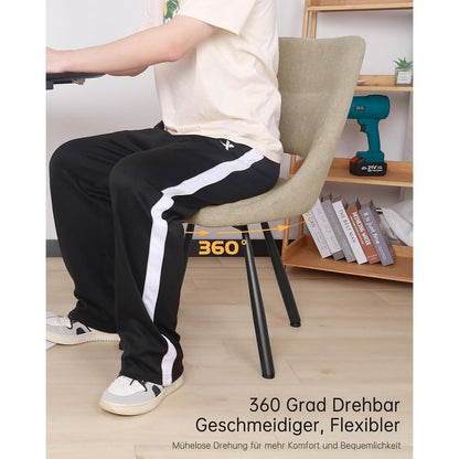 Drehbarer Esszimmerstuhl mit Bezug, Khaki