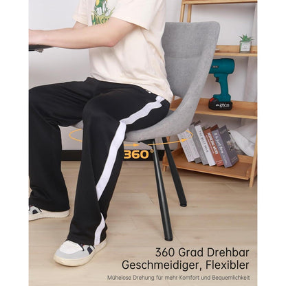 Drehbarer Esszimmerstuhl mit Bezug, Grau