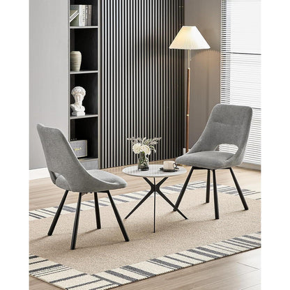 Drehbarer Esszimmerstuhl mit Bezug, Grau