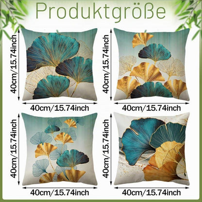 4er-Set Blumen Kissenbezüge 40x40cm - Frühlingsdeko
