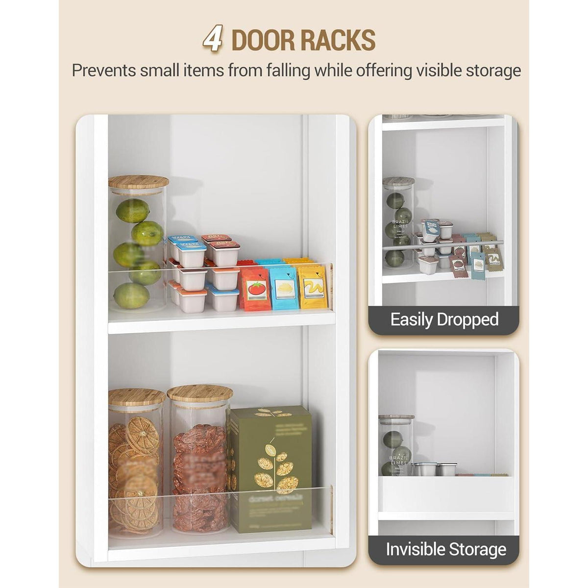 Weißer Buffetschrank mit Regalen & Schublade – Modernes Sideboard