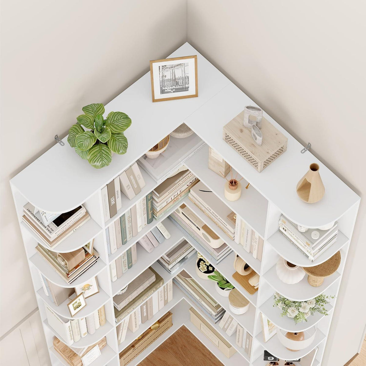 Eckregal L-Form Bücherregal weiß 185 cm