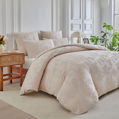 Boho Tufting Bettwäsche Set Beige 220x240cm