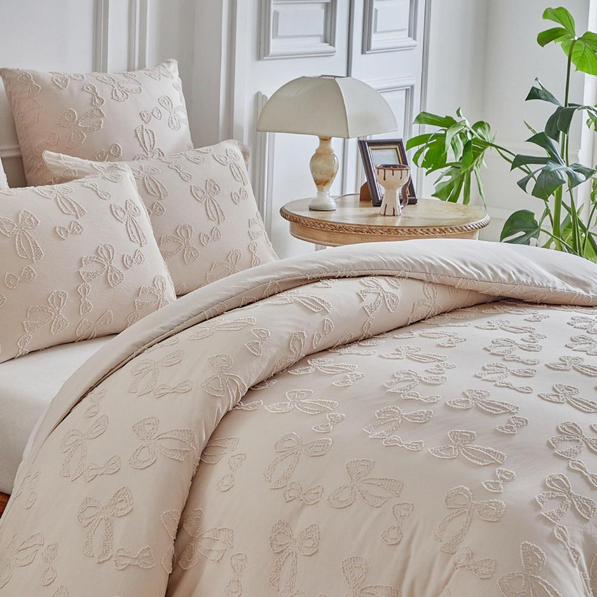 Boho Tufting Bettwäsche Set Beige 220x240cm