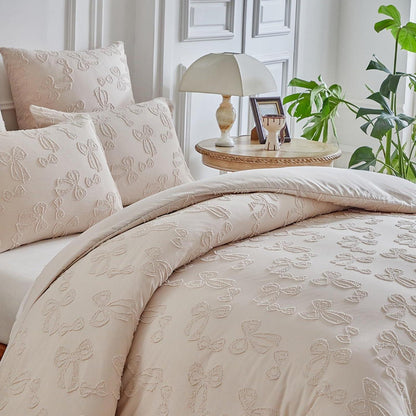 Boho Tufting Bettwäsche Set Beige 220x240cm