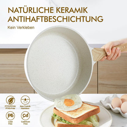 13-teiliges Pfannenset mit Antihaftbeschichtung & Glasdeckel