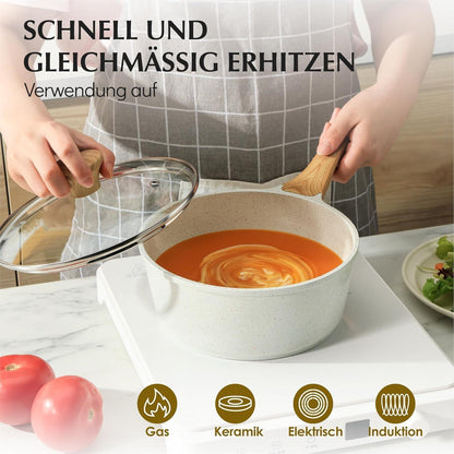 13-teiliges Pfannenset mit Antihaftbeschichtung & Glasdeckel
