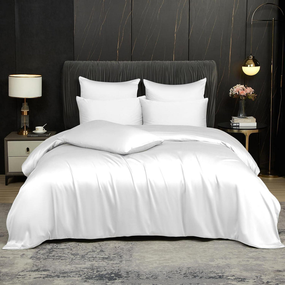 Bambus Bettwäsche Set 200x220 cm - Kühlend & Atmungsaktiv, Creme Weiß