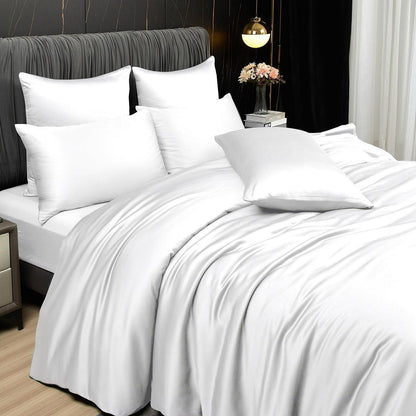 Bambus Bettwäsche Set 200x220 cm - Kühlend & Atmungsaktiv, Creme Weiß