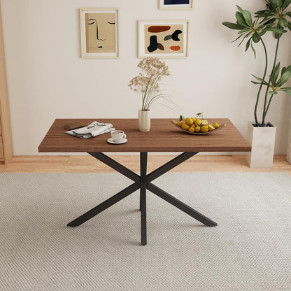 Moderner Esstisch Set mit 4 Cord-Stühlen (140x80cm)
