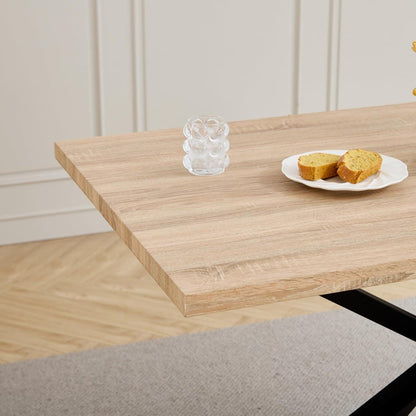 Moderner Esstisch Set mit 4 Cord-Stühlen (140x80cm)