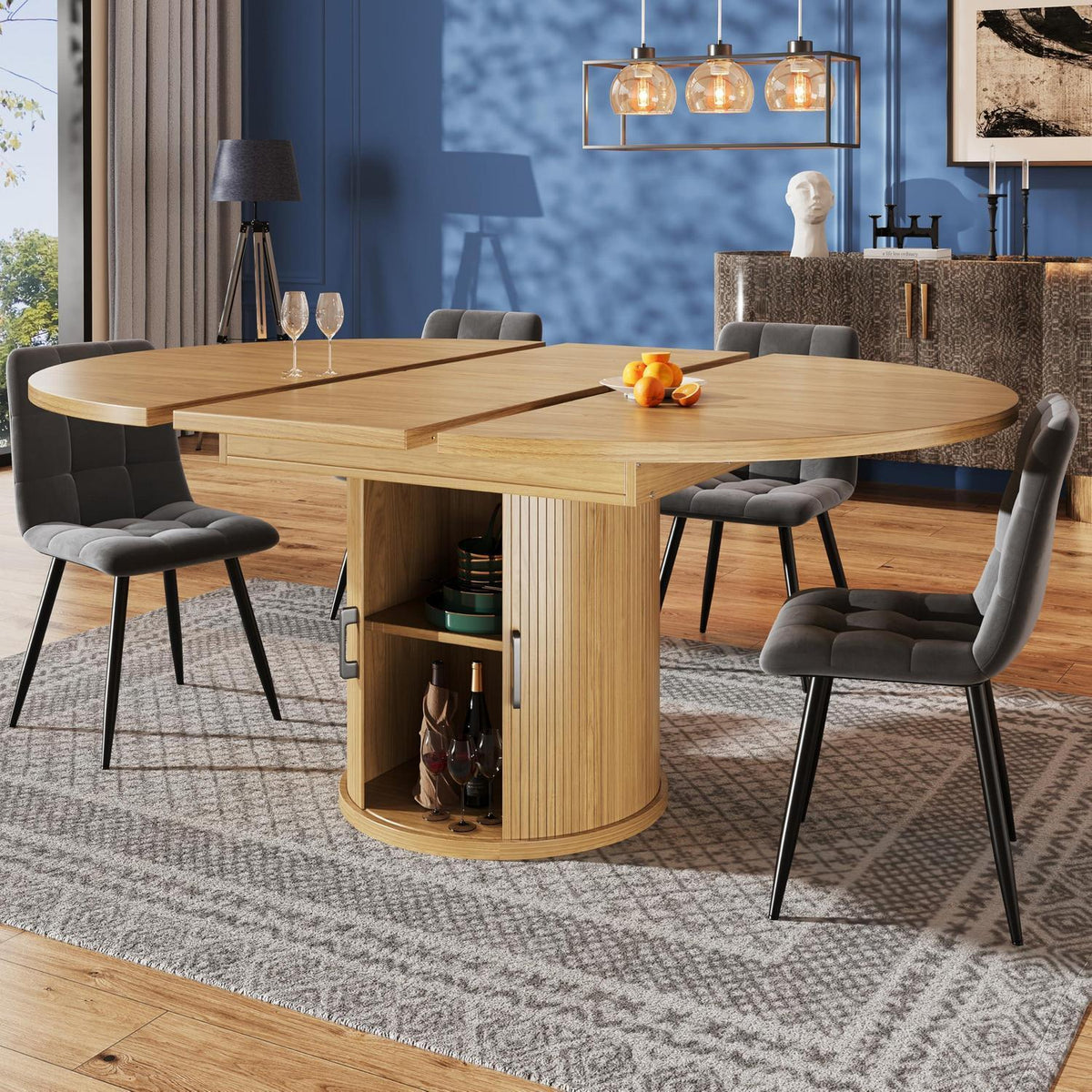 Ausziehbarer Esstisch Holz – 118-158 cm, Platz für 6 Personen