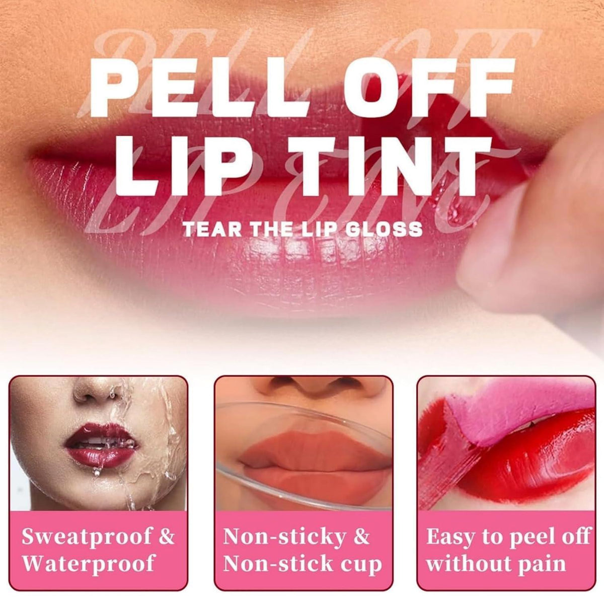 6er Set Peel-Off Lippenstift – Matte Lippenfarben für vollere Lippen