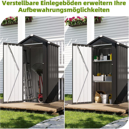 Gerätehaus Metall mit Boden – 87,5x67 cm, 2 Böden
