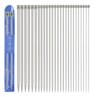 13 Paar Edelstahl Stricknadel Set – 25cm, Vielseitig & Hochwertig
