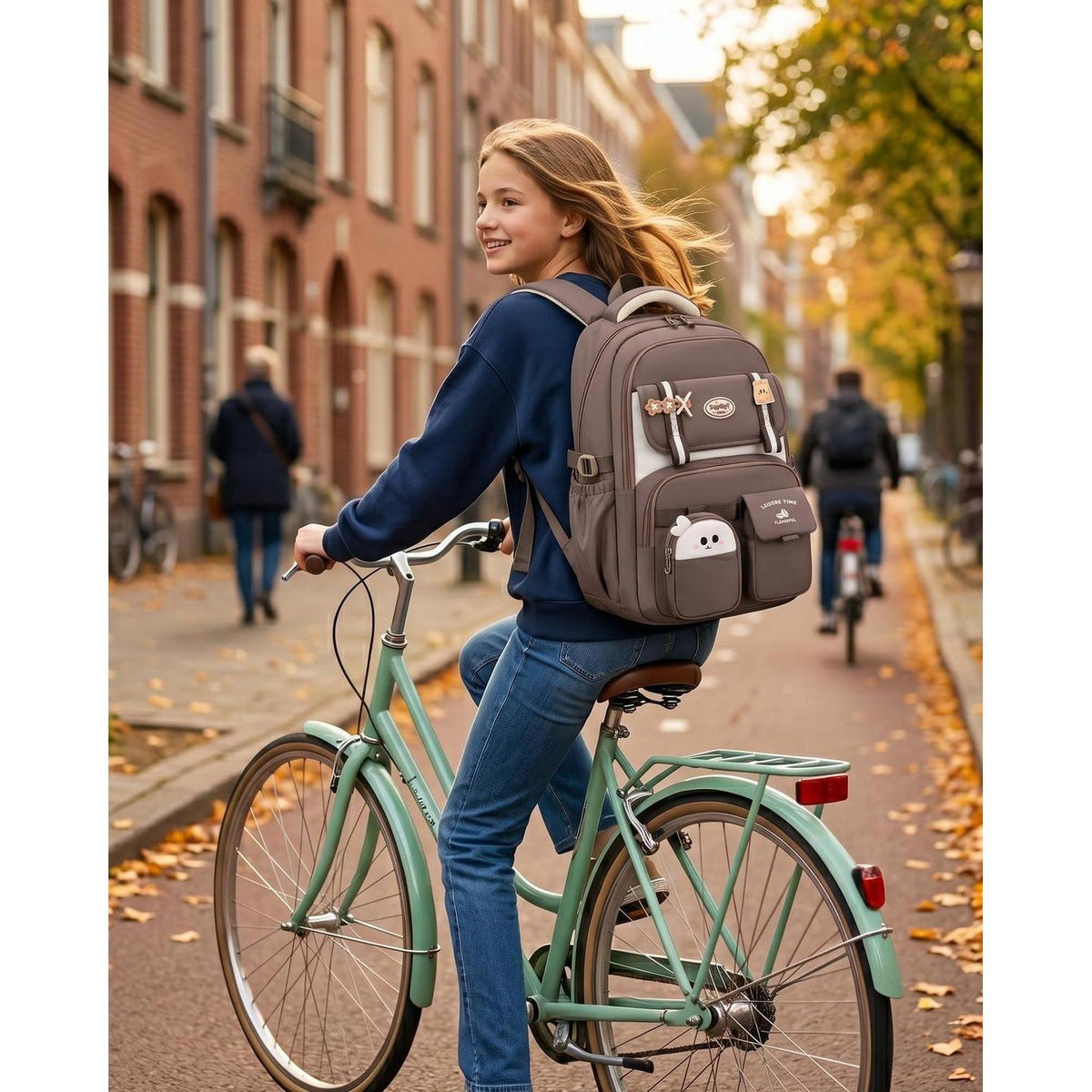 Schulrucksack Mädchen Braun – 30L Laptopfach & Ergonomisch