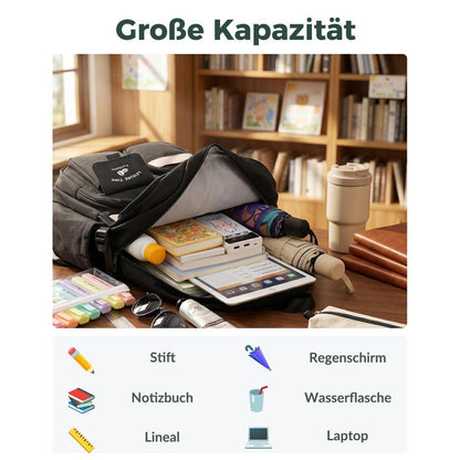 Schulrucksack Mädchen Braun – 30L Laptopfach & Ergonomisch