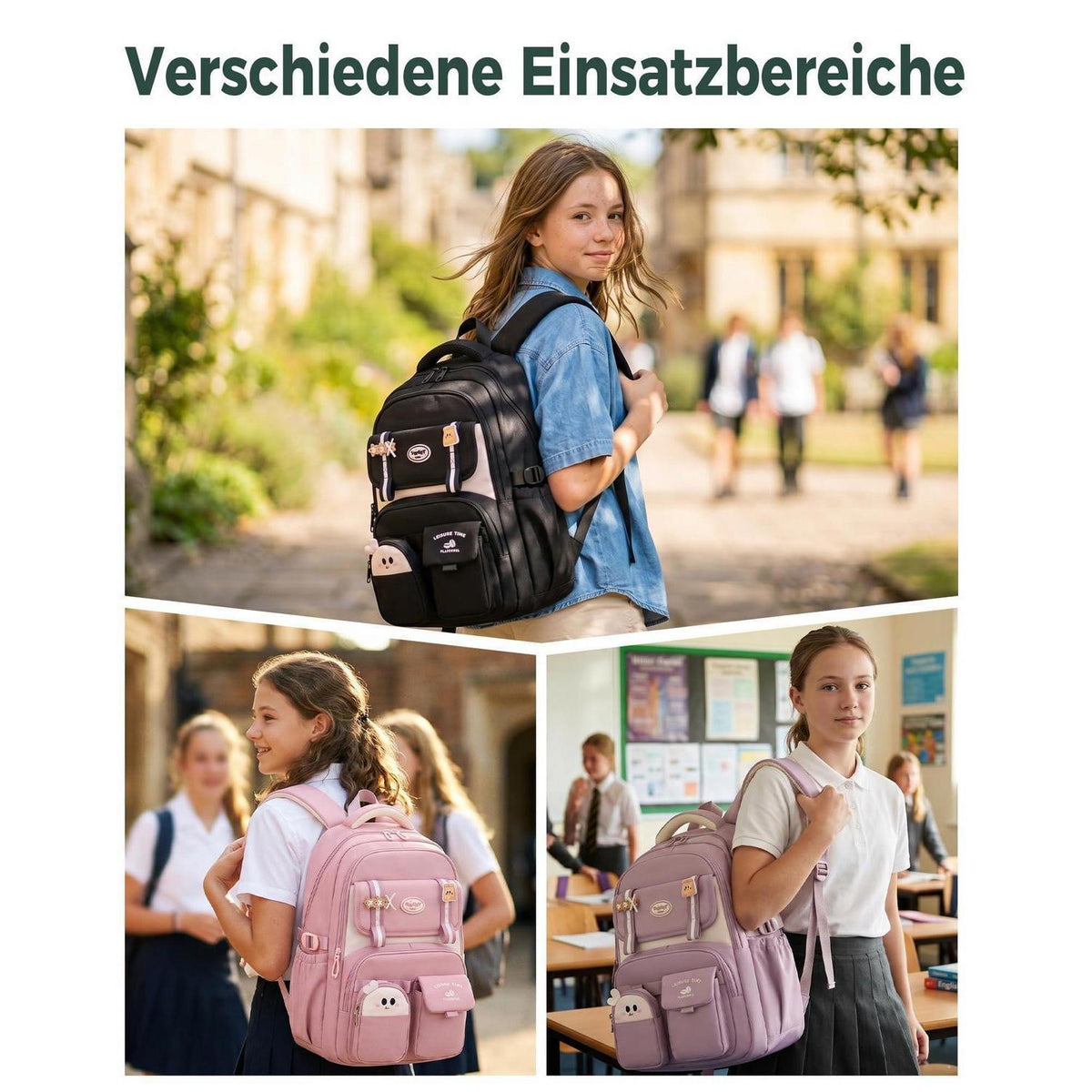 Schulrucksack Mädchen Braun – 30L Laptopfach & Ergonomisch