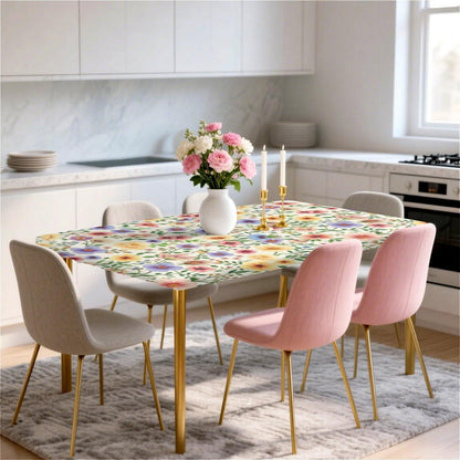 Elastische Tischdecke 120x80 cm – Wasserdicht & Wildblumenmuster
