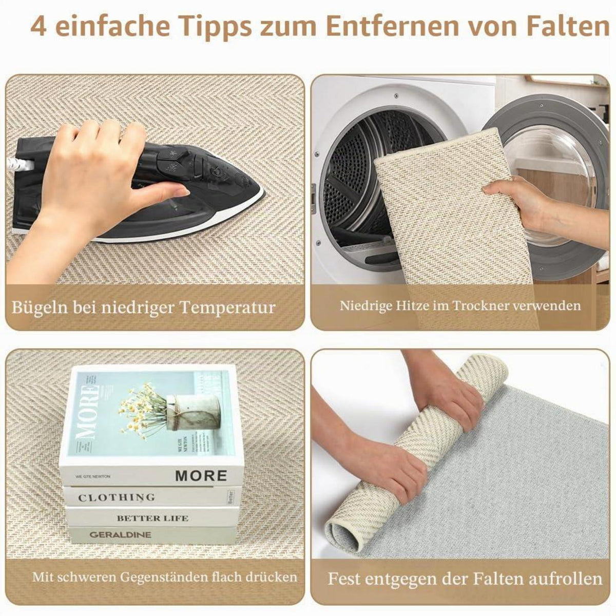 Rutschfeste Fußmatte Innen 43x76cm – Schmutzfangmatte für Eingang & Flur