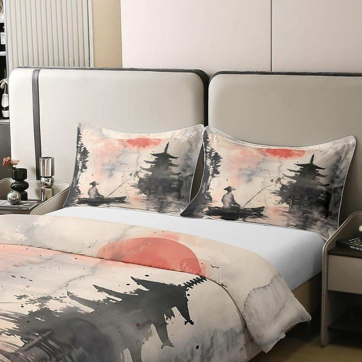 Japanischer Bettbezug 200x200 Baumwolle Ukiyo-e Design