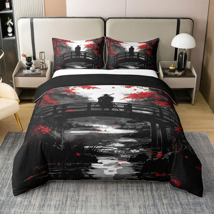 Japanisches Samurai Bettwäsche-Set 135x200 Baumwolle