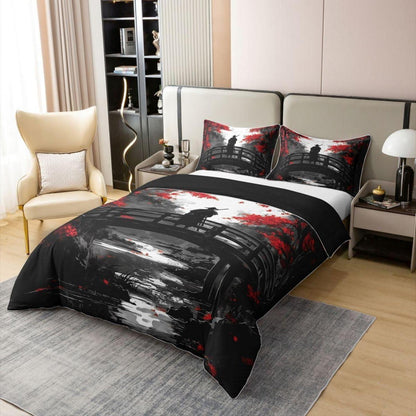 Japanisches Samurai Bettwäsche-Set 135x200 Baumwolle