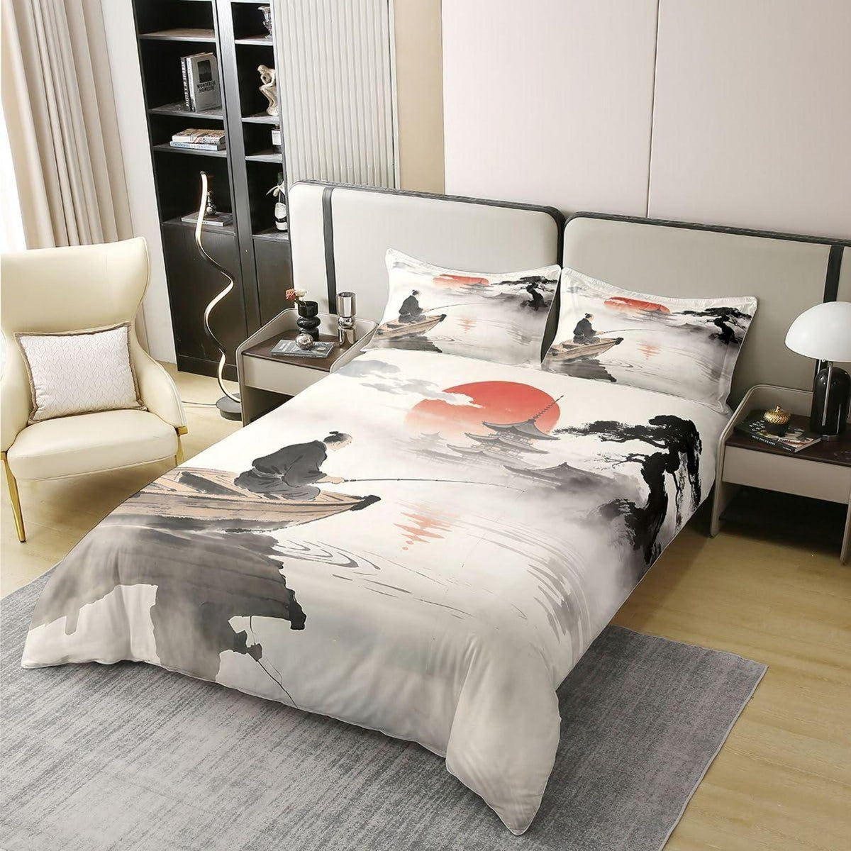 Japanisches Bettwäsche-Set – Ukiyo-e Stil 155x220 cm