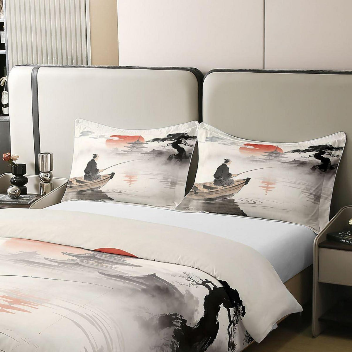 Japanisches Bettwäsche-Set Baumwolle 220x240 Ukiyo-e Design