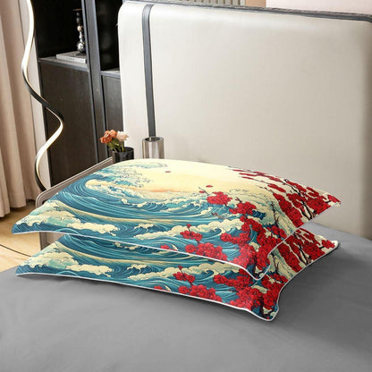 Japanischer Ukiyo-e Bettbezug 135x200 – Baumwolle Retro Design