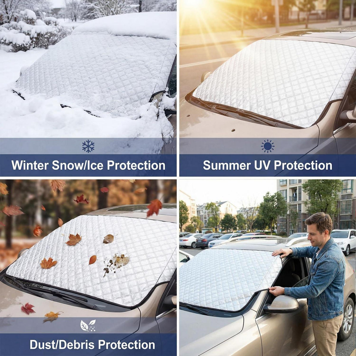Frontscheibenabdeckung Winter – Schneefrei & Sonnenschutz für Autos