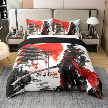 Samurai Bettwäsche Set 200x200 Baumwolle Japanische Ästhetik