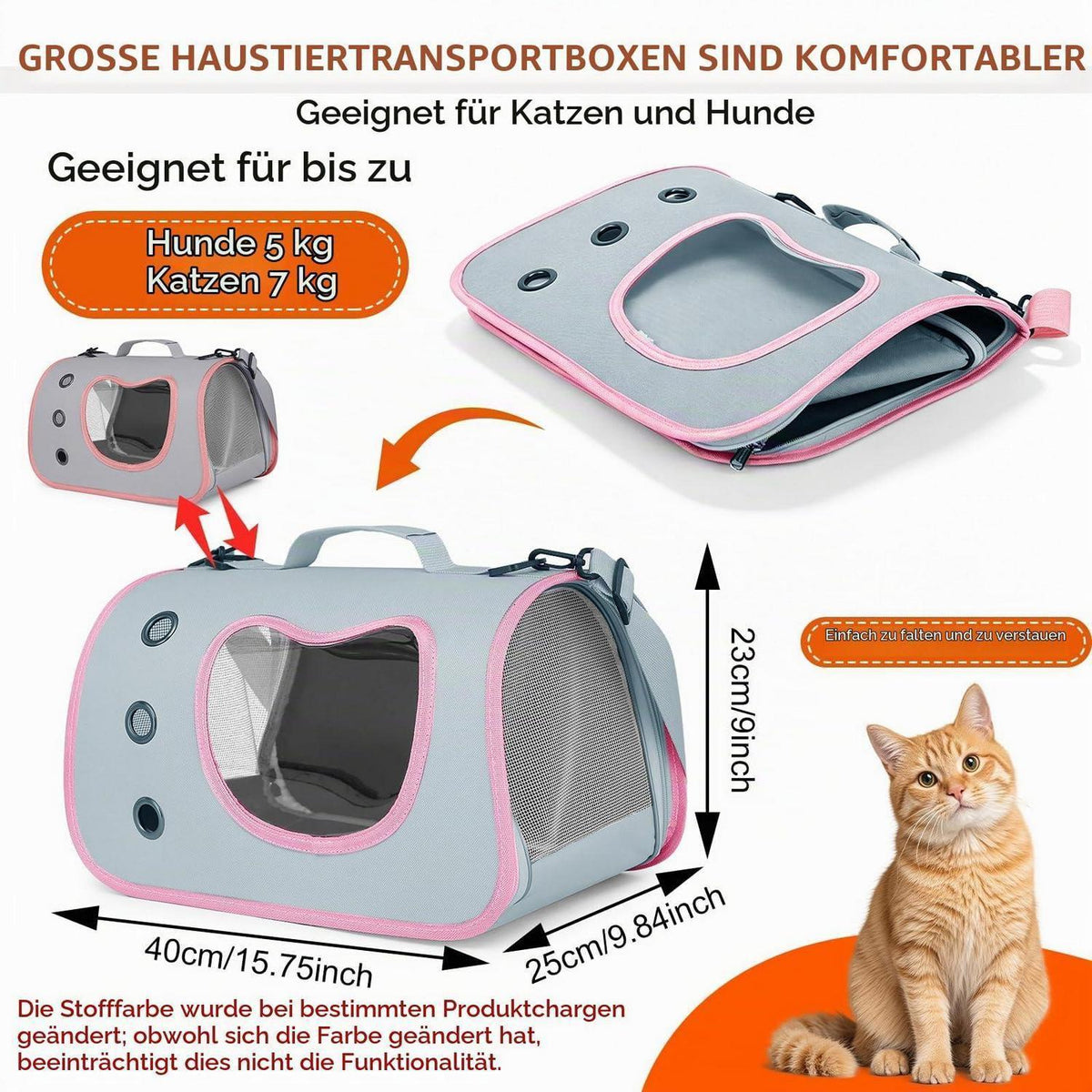 Katzentransporttasche & Hundetasche für kleine Hunde bis 5kg