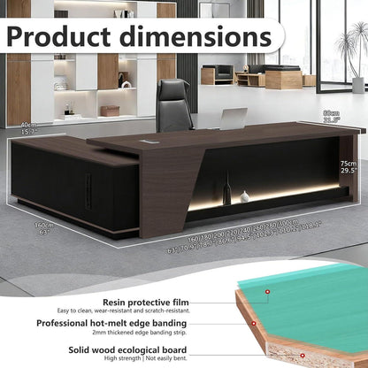 Moderner L-förmiger Schreibtisch mit Stauraum – 160x80cm