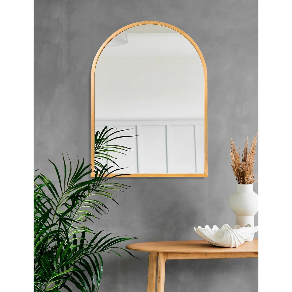 Goldener Bogen-Wandspiegel | 65x45 cm | Badezimmer & Deko