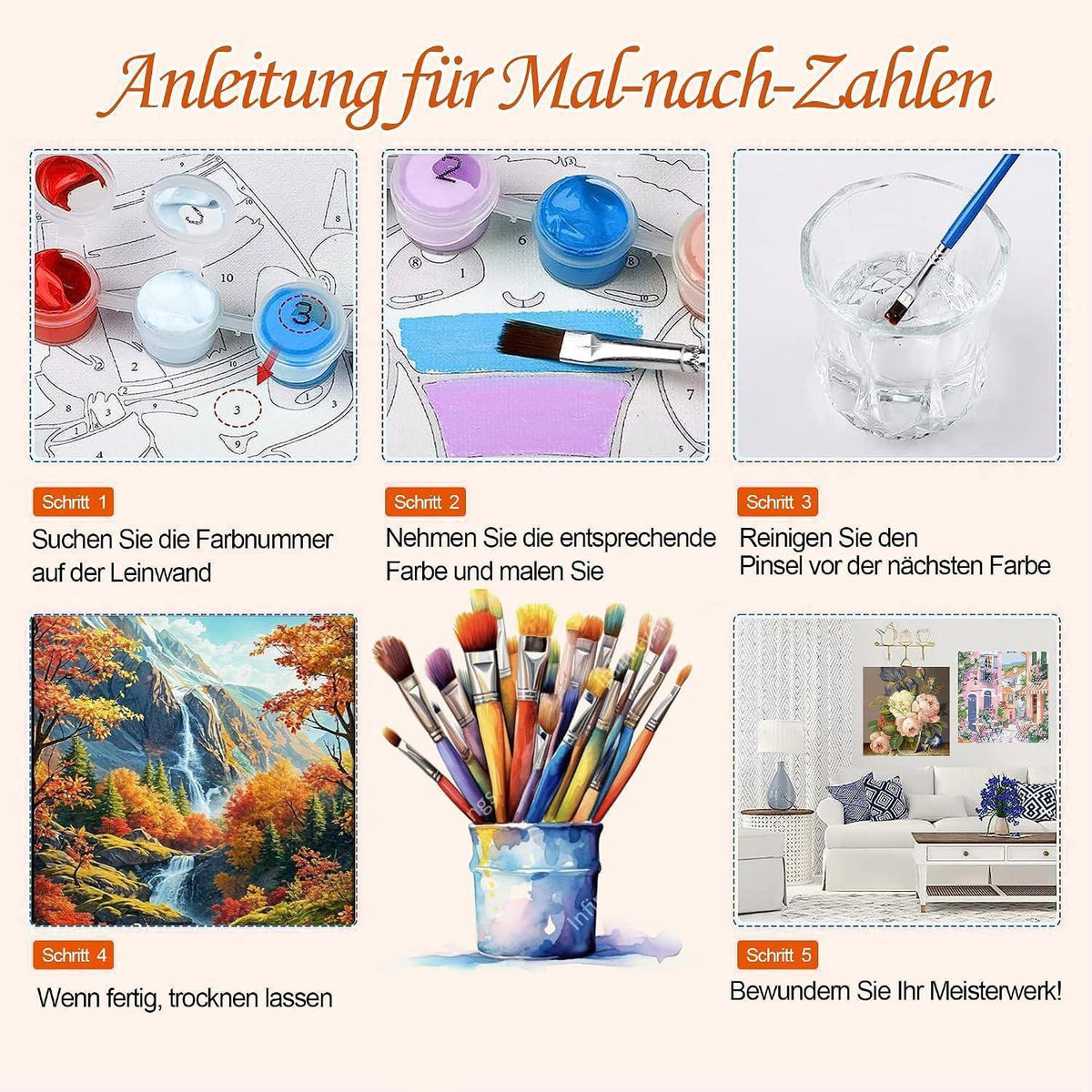 Malen nach Zahlen Landschaft für Erwachsene – DIY Bastelset