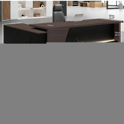 Moderner Schreibtisch mit Stauraum – L-förmiger Bürotisch Schwarz Weiß