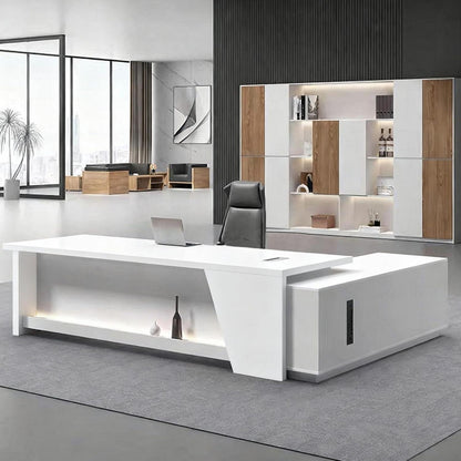 Moderner L-förmiger Schreibtisch mit Stauraum – Großer Bürotisch 200x80cm