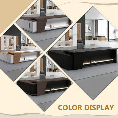Moderner L-förmiger Schreibtisch mit Stauraum – Großer Bürotisch 200x80cm